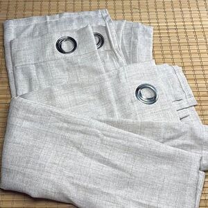 2 Sheer Ring Rod Curtain Panels